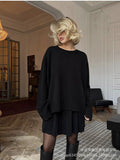 Hot Sale Of Pure Color Round-Neck Sweater Plus 100-Fold Skirt Suit Woman 2025 New Knitted Short Skirt Set HZ1208