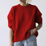 Autumn And Winter Explosion Of Women's Knitted Shirt Round-Neck Solid Color Loose Sweater HZ1208