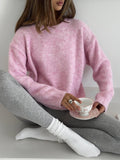 Lazy Short Gray Jacket Sweater For The Autumn And Winter 2025 Loose Long-Haired Alpaca Collar Knitted Shirt HZ1208