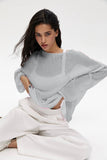 2025 Spring And Summer New Hollow Sweater Women Wind Soft Loose Knitted Long-Sleeved Clothing Hot HZ1208
