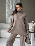 Autumn And Winter Long Sleeves Of Loose Casual Trousers Sweater Set Women Hot Selling Fork Set HZ1208