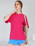 2025 Spring Summer New Solid Color T-Shirt Women Hot Pure Cotton Short-Sleeved Top Loose HZ1208
